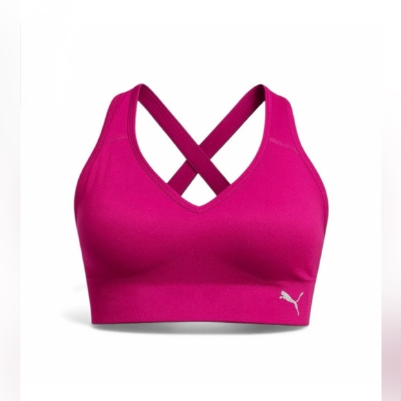 Puma Other - Puma Seamless Magenta Sports Bra – Size Large – Multi-Way Adjustable Straps